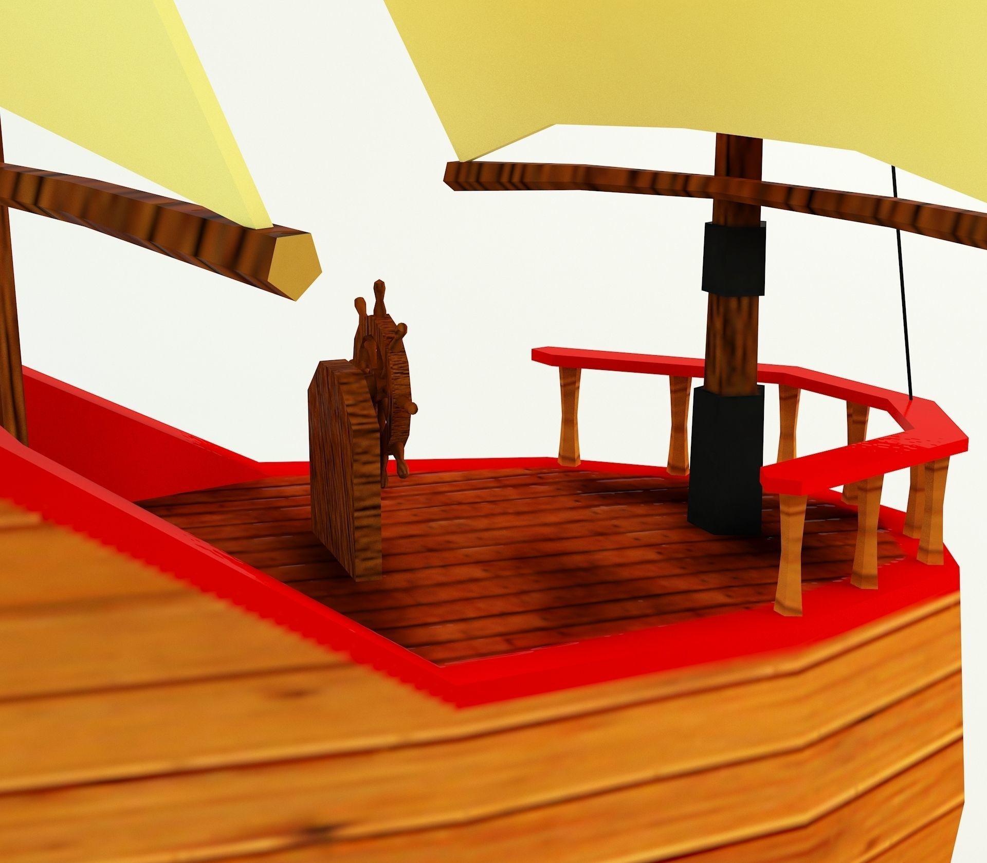 Low Poly Netherlands Boat Low-poly 3D model_6