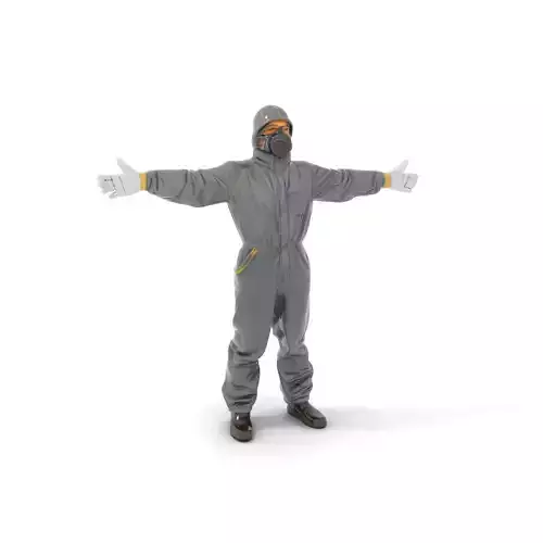 Grey Hazmat Suit model pack Low-poly 3D model