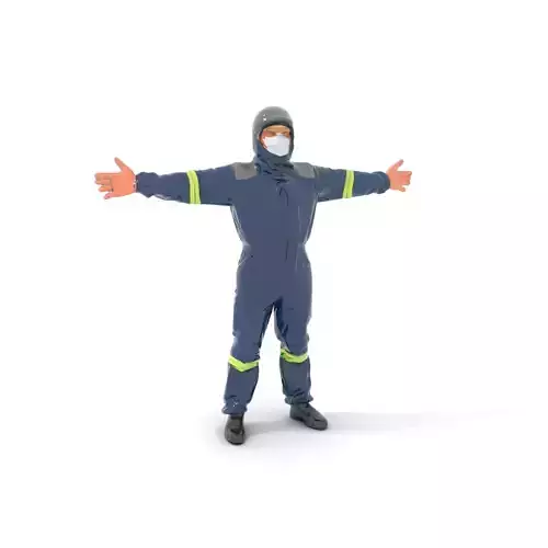 Blue Protective Suit model pack Low-poly 3D model