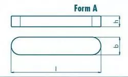 Parallel key ISO 773 DIN 6885 Form A Round End 3D Model  3D print model_3