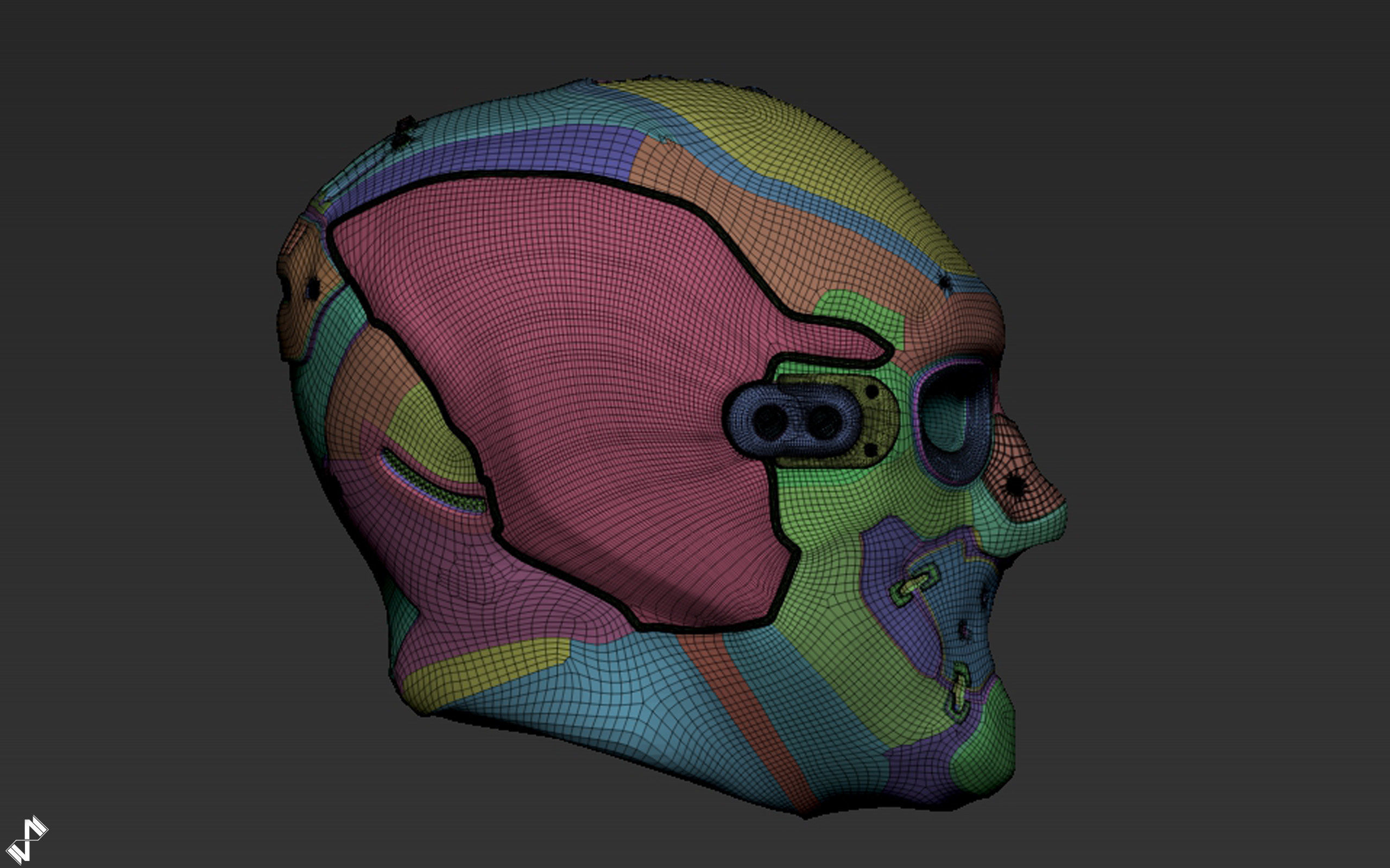 Futuristic Enforcement Helmet 3D model_6