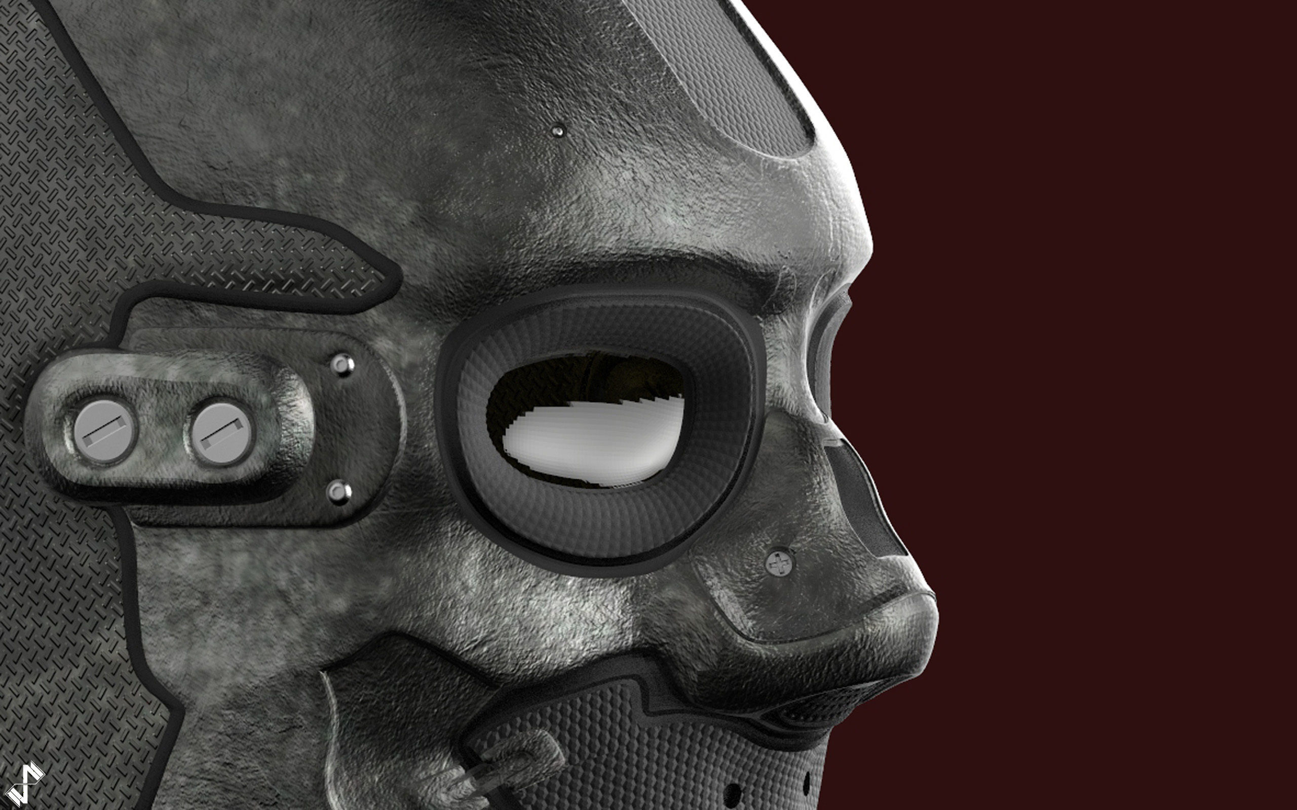 Futuristic Enforcement Helmet 3D model_13