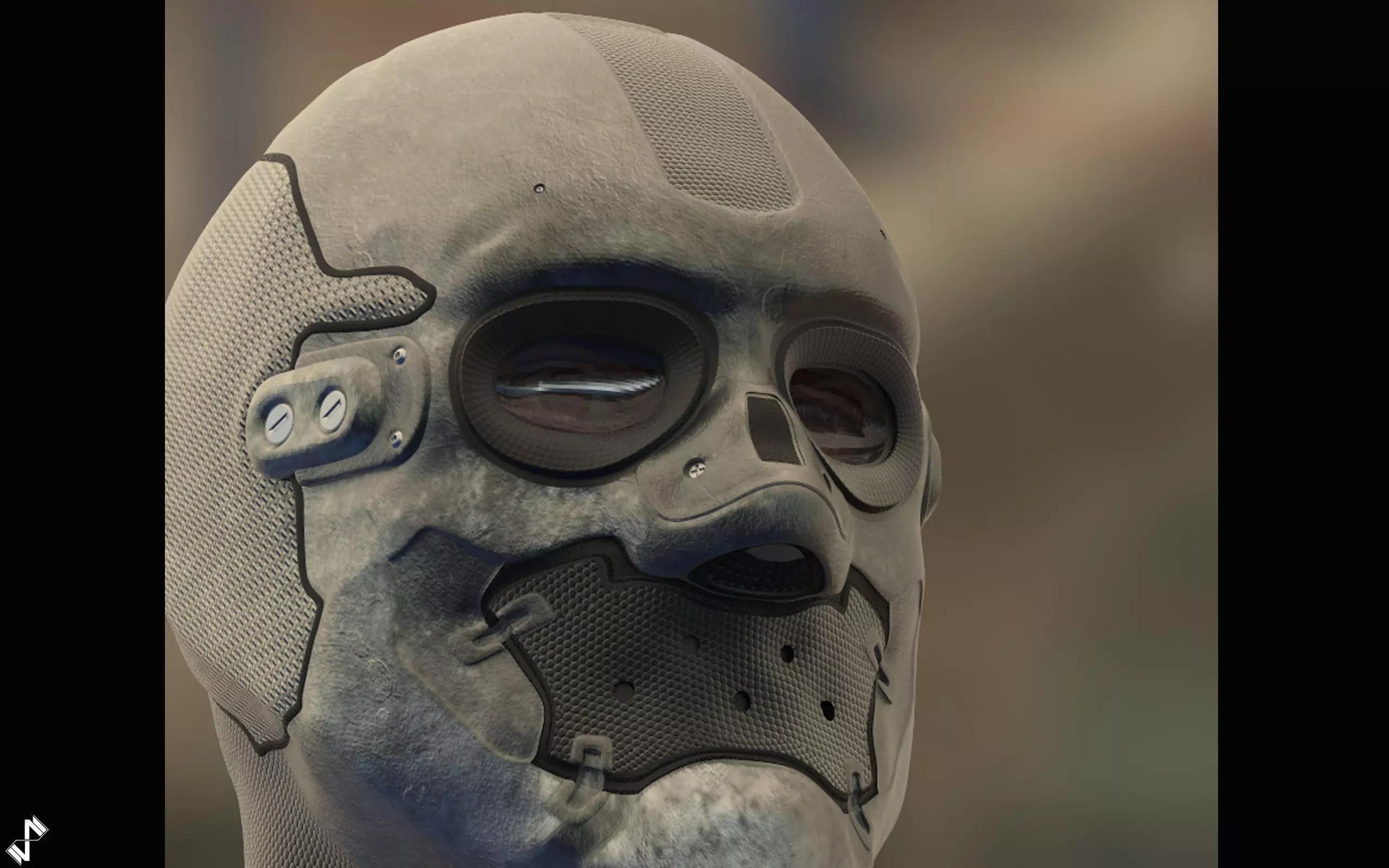 Futuristic Enforcement Helmet 3D model_0