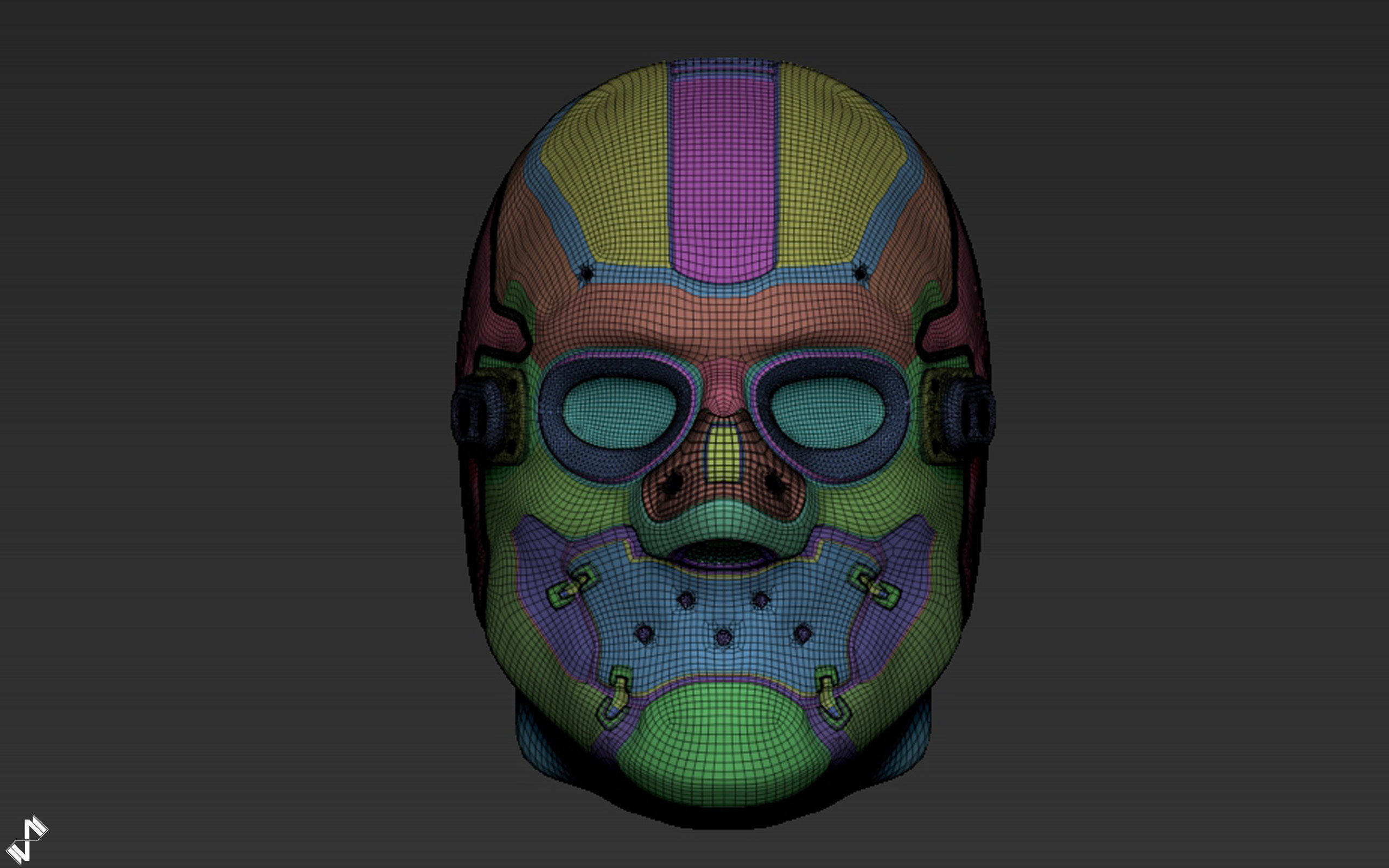 Futuristic Enforcement Helmet 3D model_12