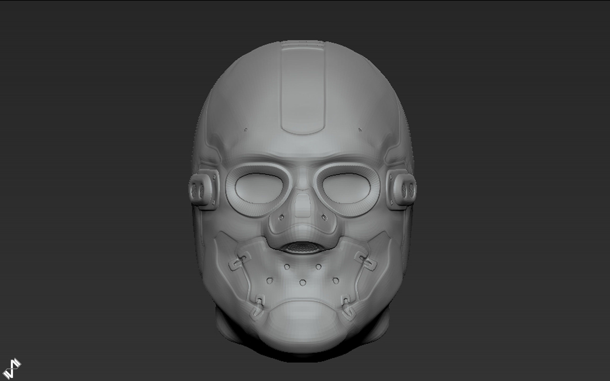 Futuristic Enforcement Helmet 3D model_10