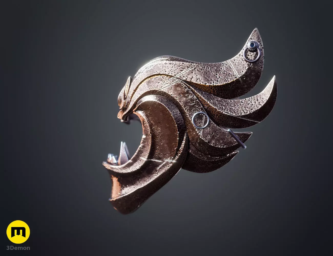 Twin Wolves Mask - Ghost of Yotei 3D print model_7