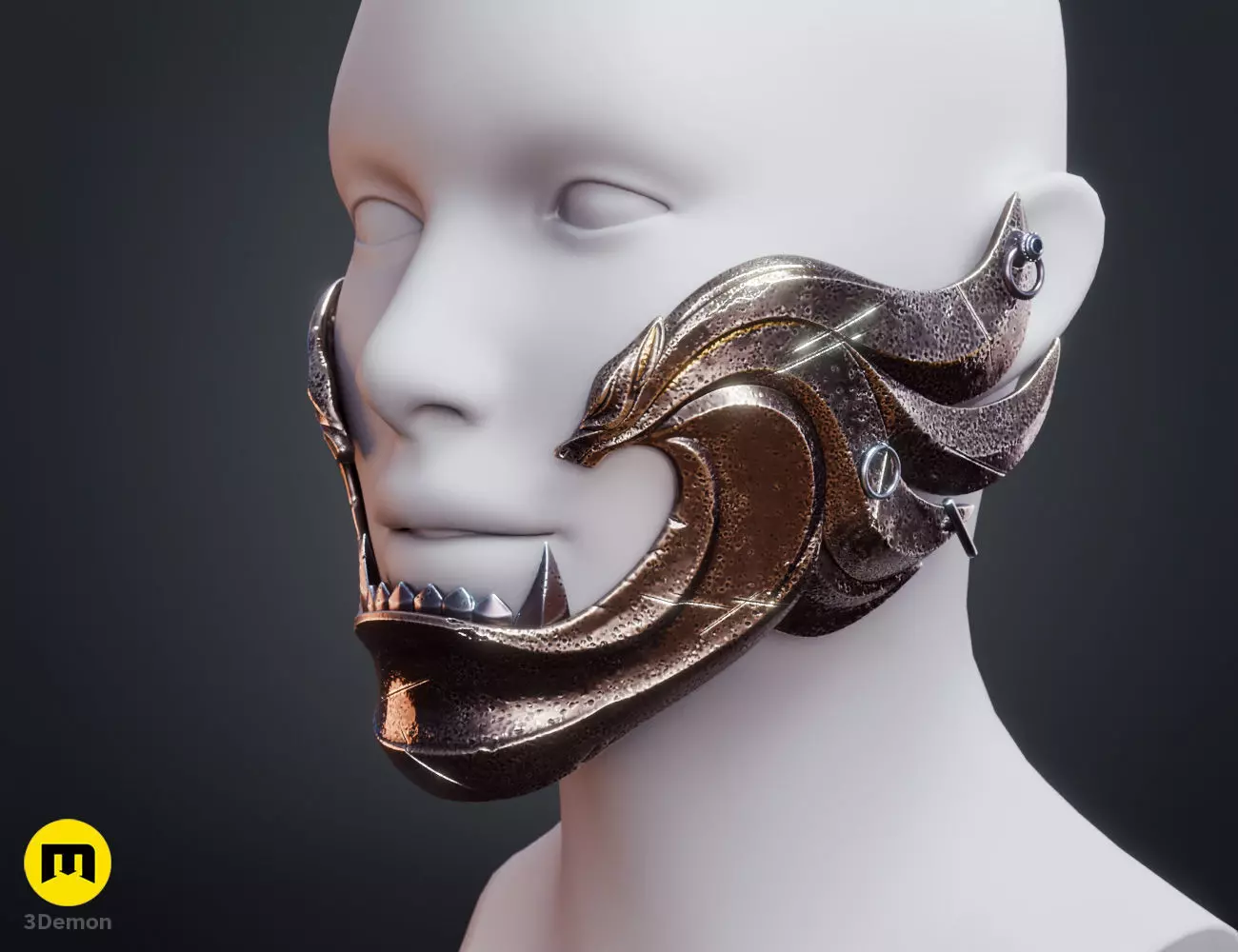 Twin Wolves Mask - Ghost of Yotei 3D print model_11