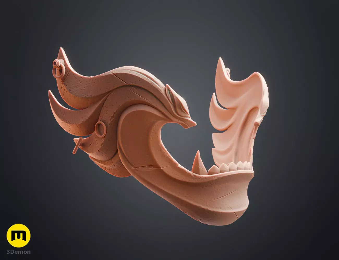 Twin Wolves Mask - Ghost of Yotei 3D print model_8