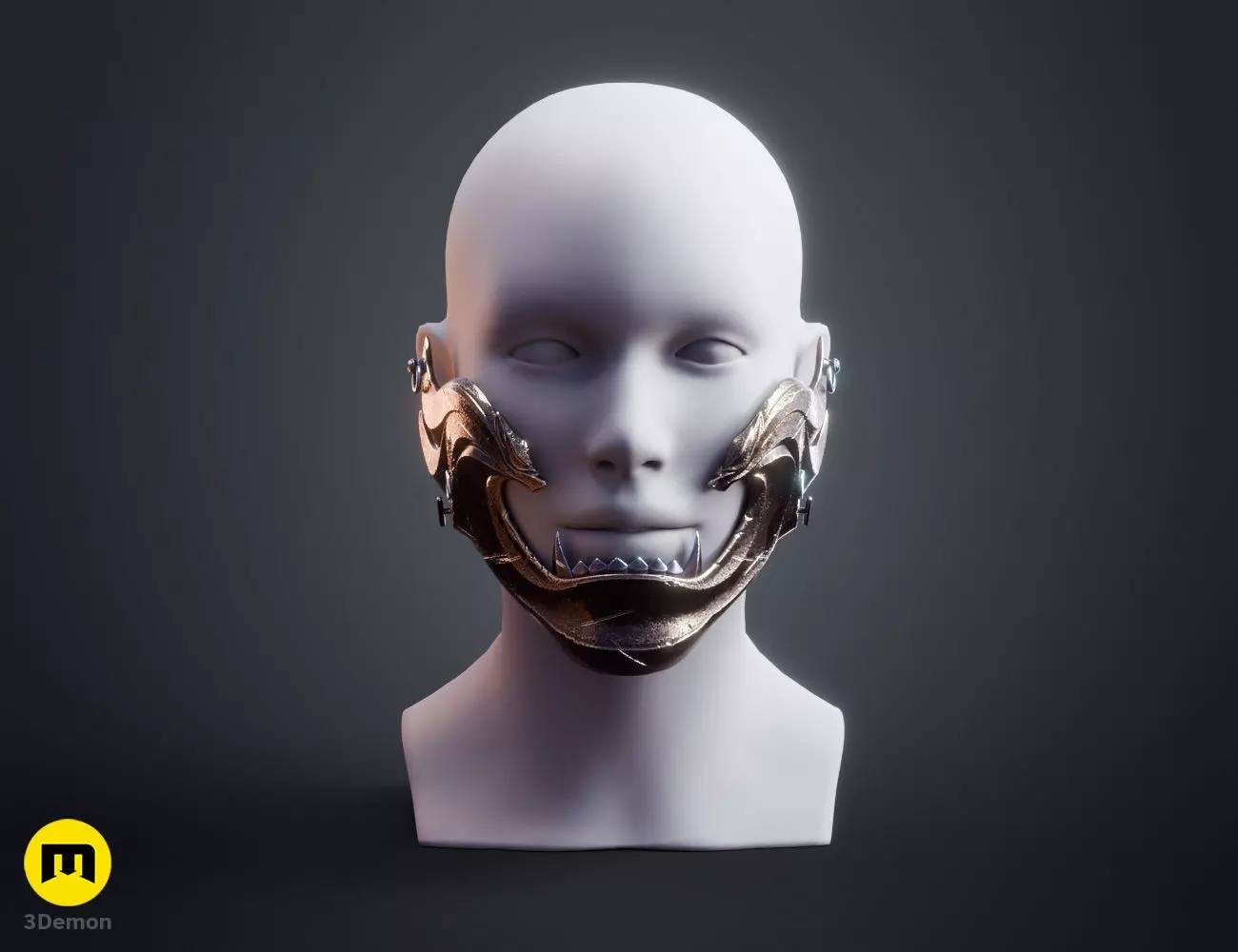 Twin Wolves Mask - Ghost of Yotei 3D print model_6