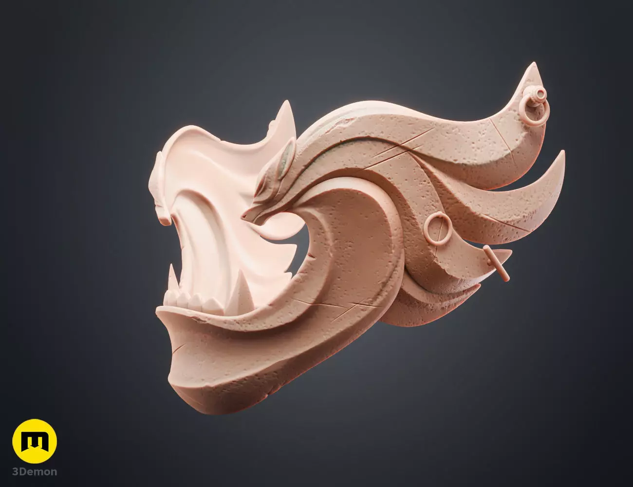 Twin Wolves Mask - Ghost of Yotei 3D print model_10