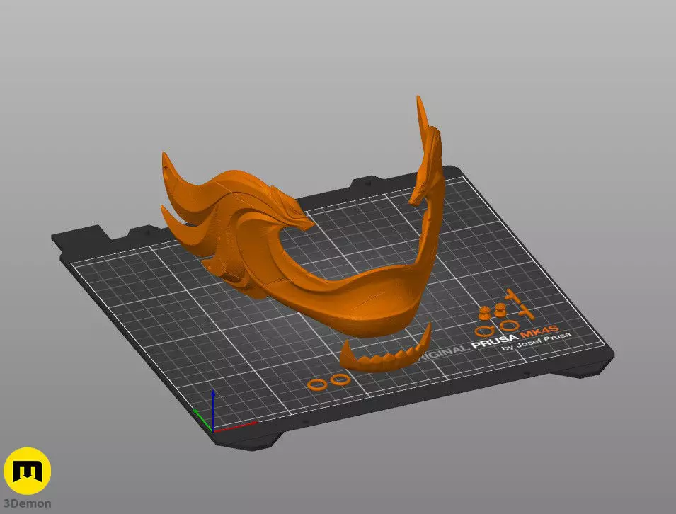 Twin Wolves Mask - Ghost of Yotei 3D print model_5