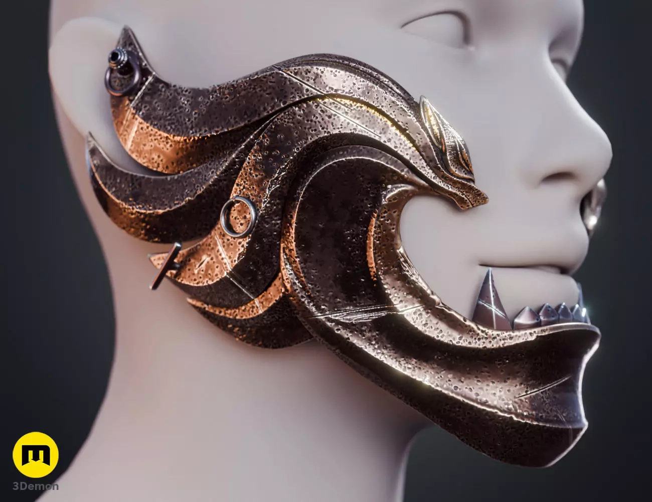 Twin Wolves Mask - Ghost of Yotei 3D print model_16