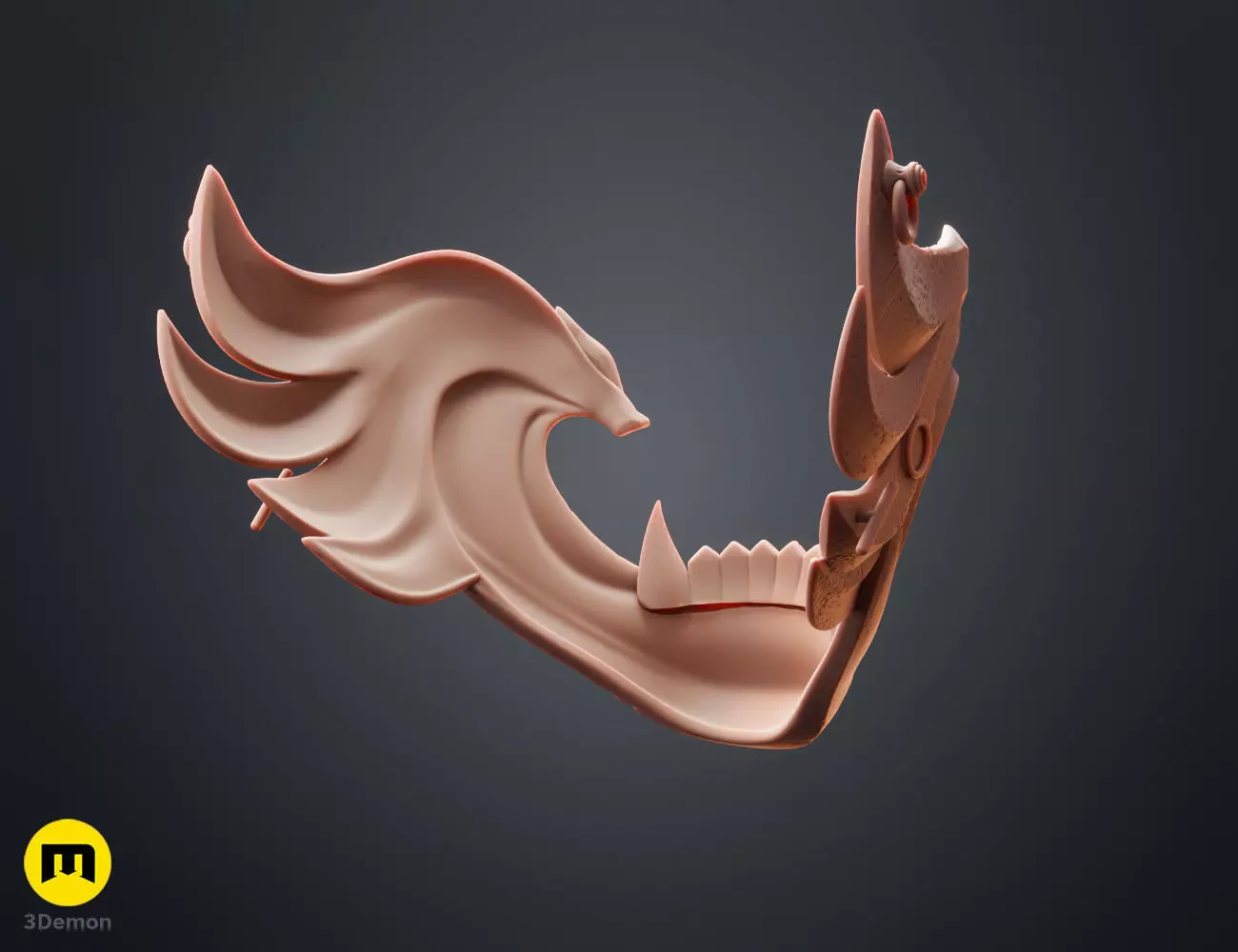 Twin Wolves Mask - Ghost of Yotei 3D print model_15