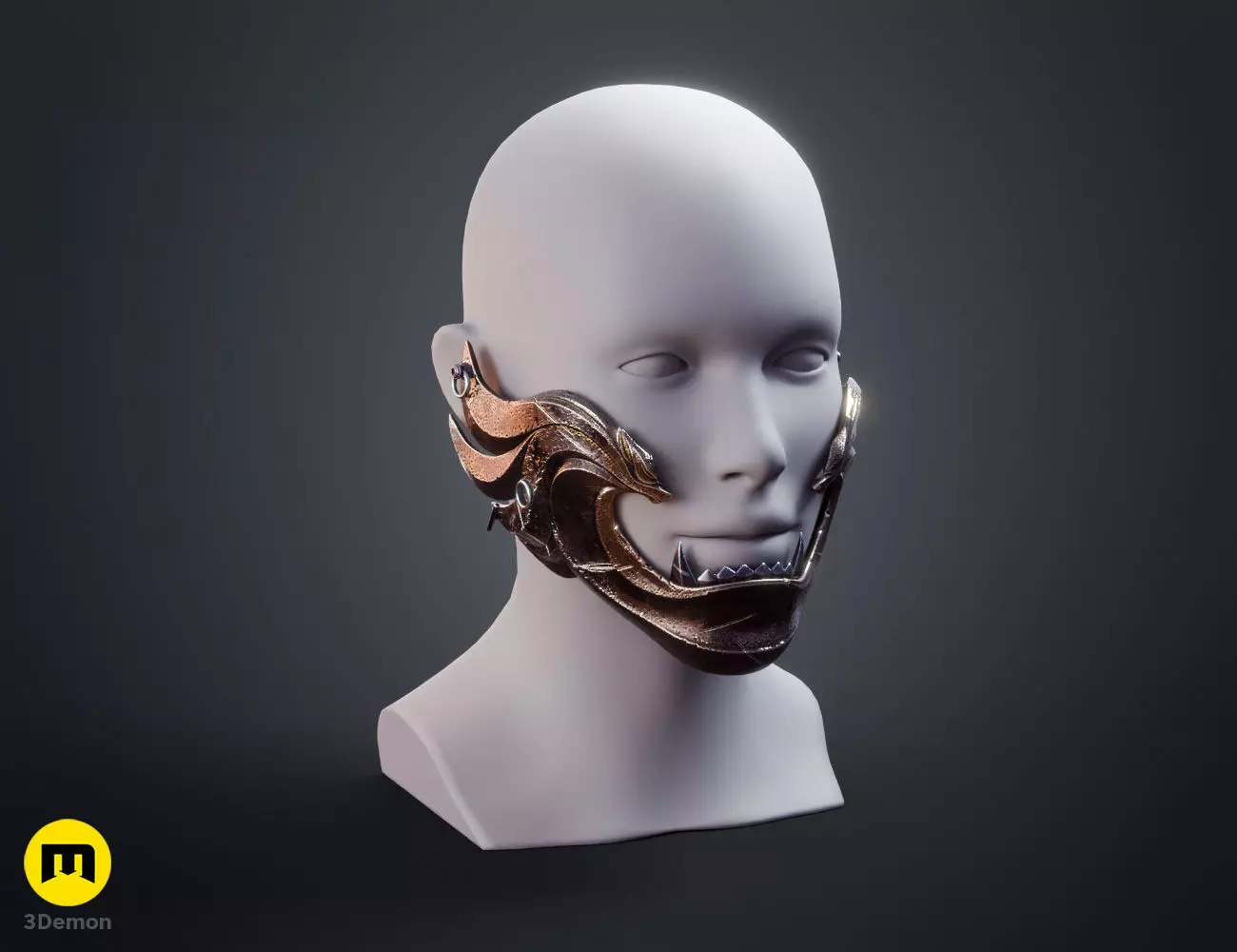 Twin Wolves Mask - Ghost of Yotei 3D print model_13