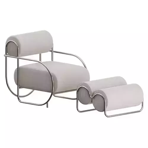 Chromeo Ottoman by Ellison Studios