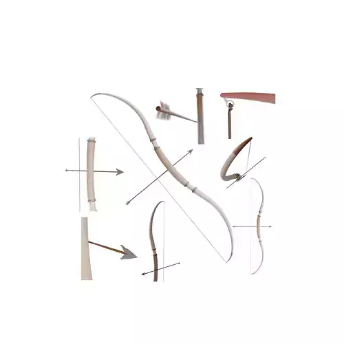 Wooden lowpoly Longbow with Arrow