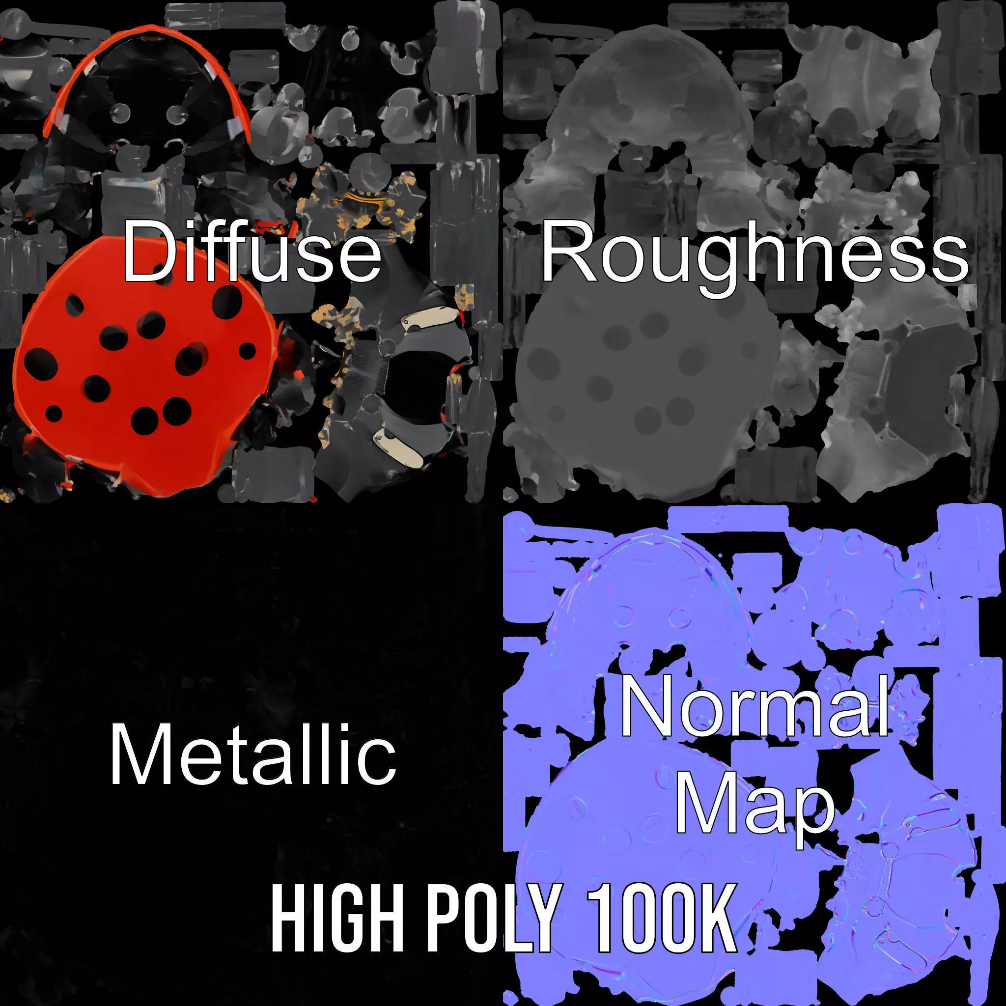 Vibrant Ladybug model pack Low-poly 3D model_3