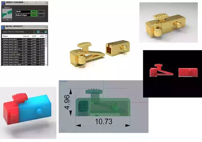 Stl 3dm gold Clasp Connection pendant bracelet model gl0031