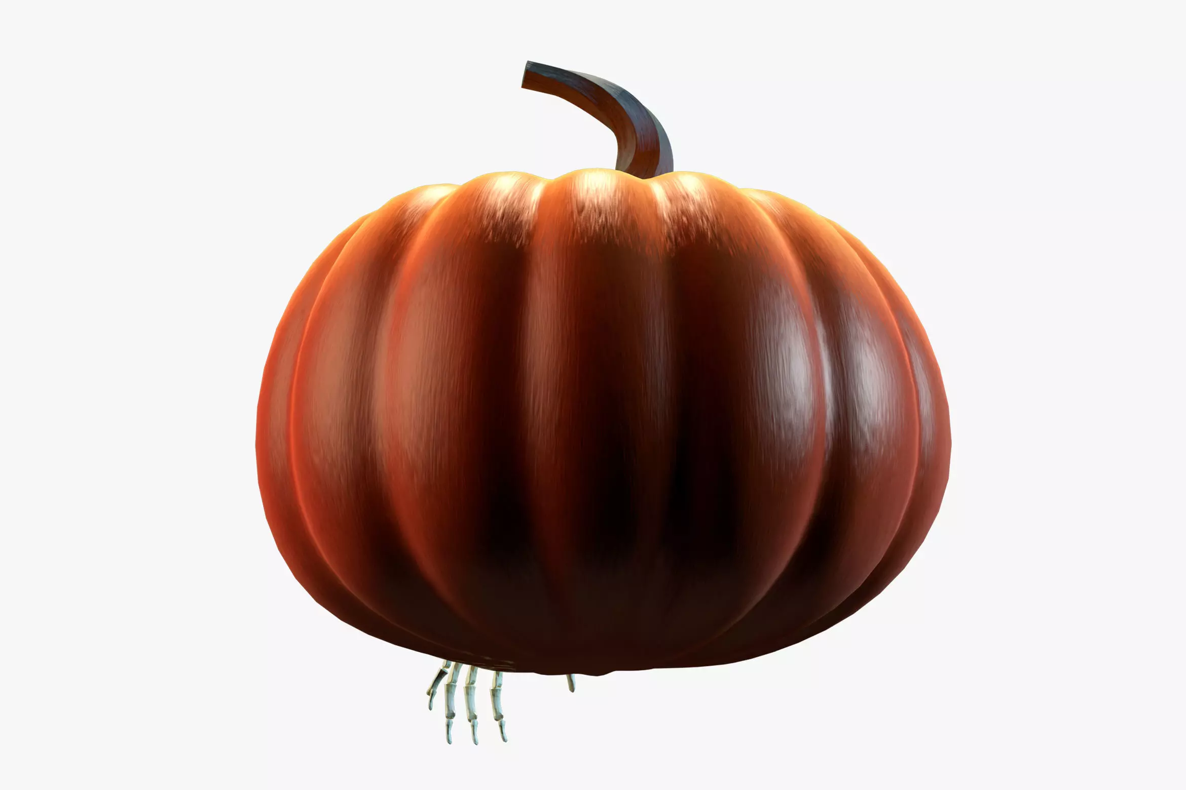 Halloween Jack O Lantern with Skeletal Arm 3D Model 3D model_1