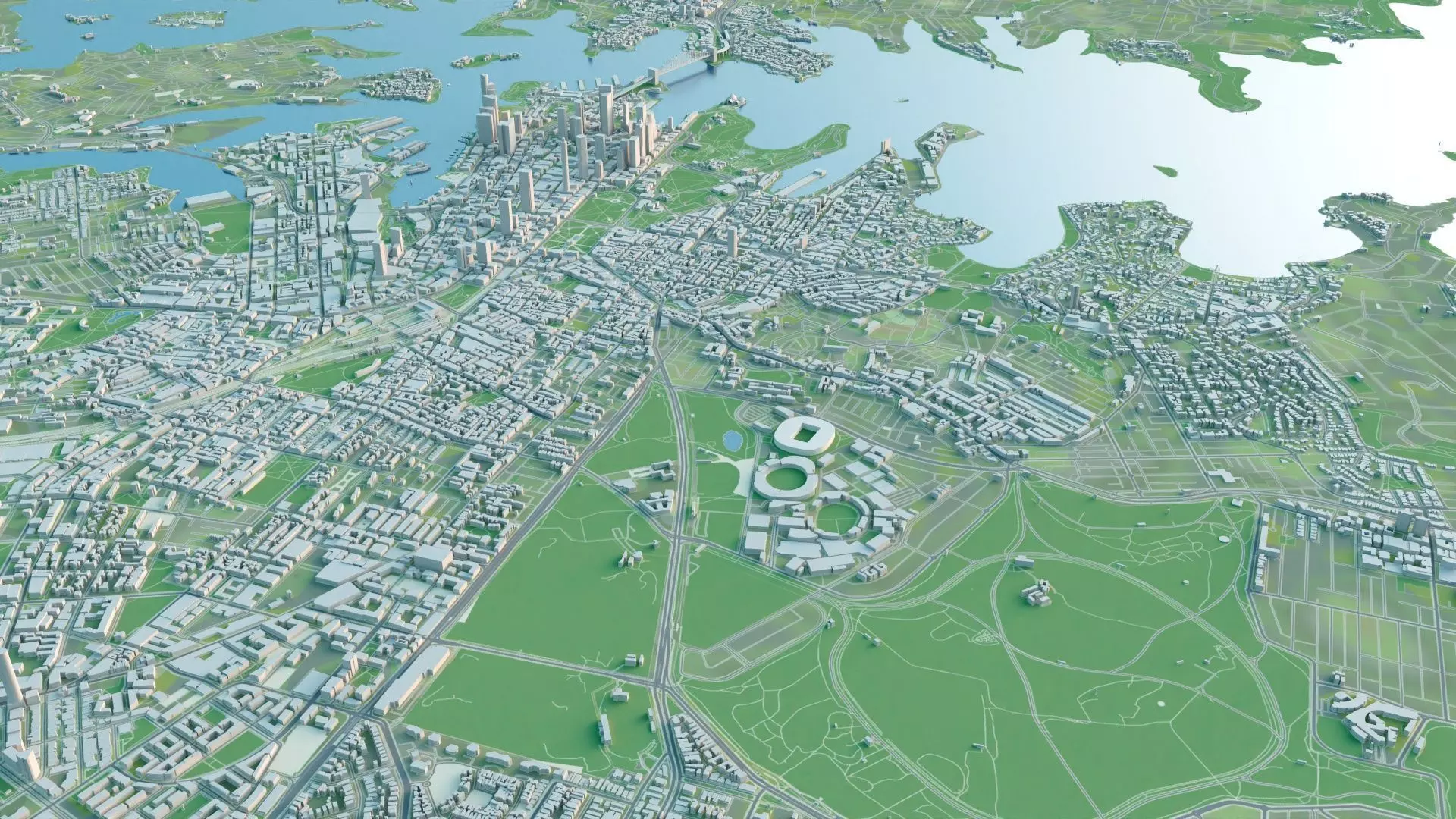 Sydney city 3D map 3D model_11