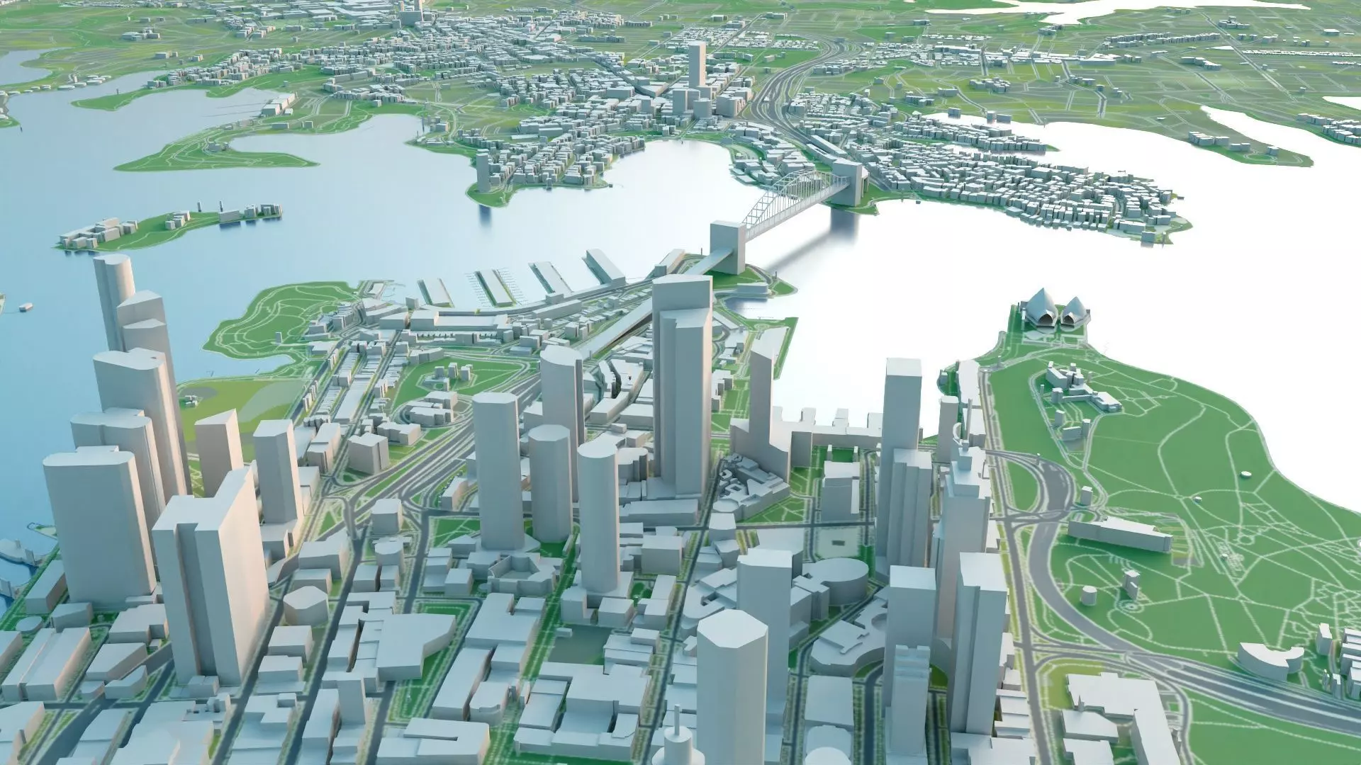 Sydney city 3D map 3D model_3