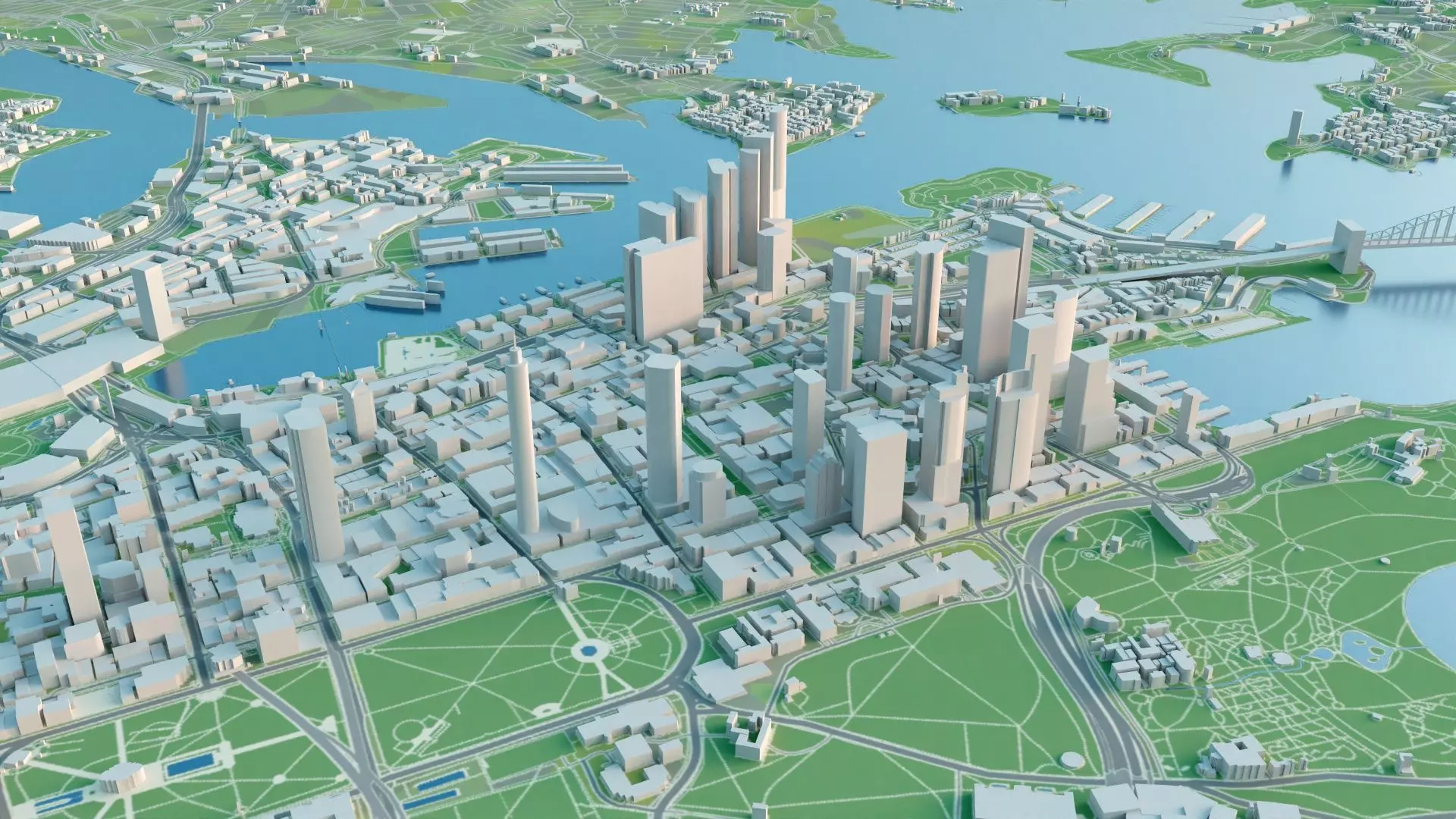 Sydney city 3D map 3D model_4