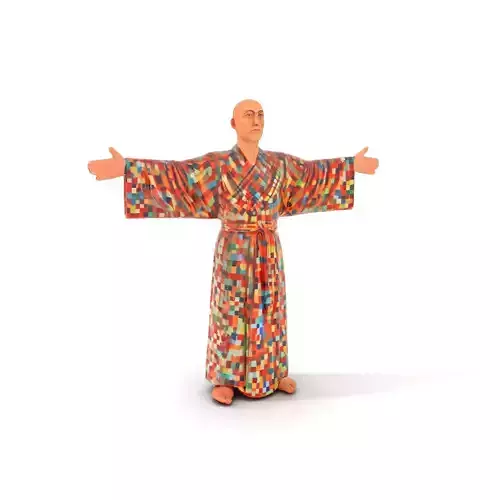 Vibrant Mosaic Kimono model pack Low-poly 3D model