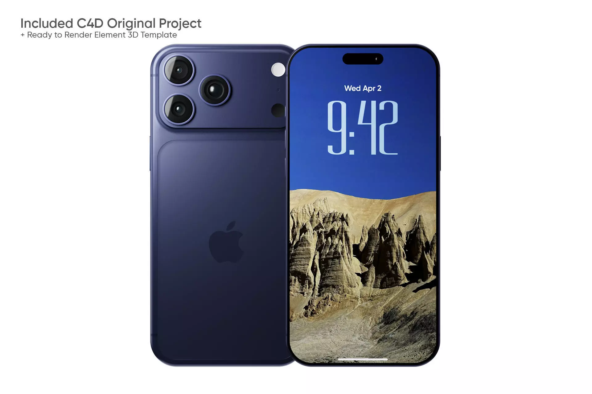  iPhone 17 Pro Max 3D Model for Element 3D and Cinema 4D  3D model_3