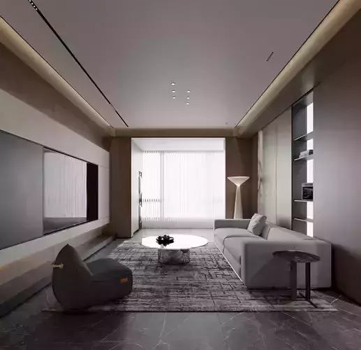 modern living and dining room interior 