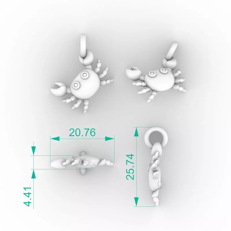 Stunning Crab Pendant Necklace 3D print model_4