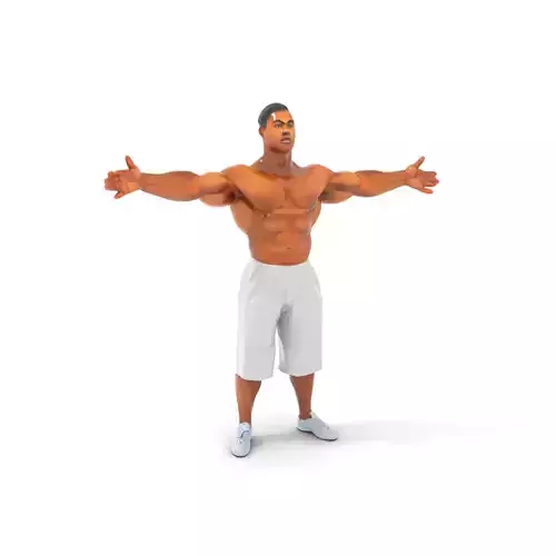 Athletic Male Fitness model pack Low-poly 3D model