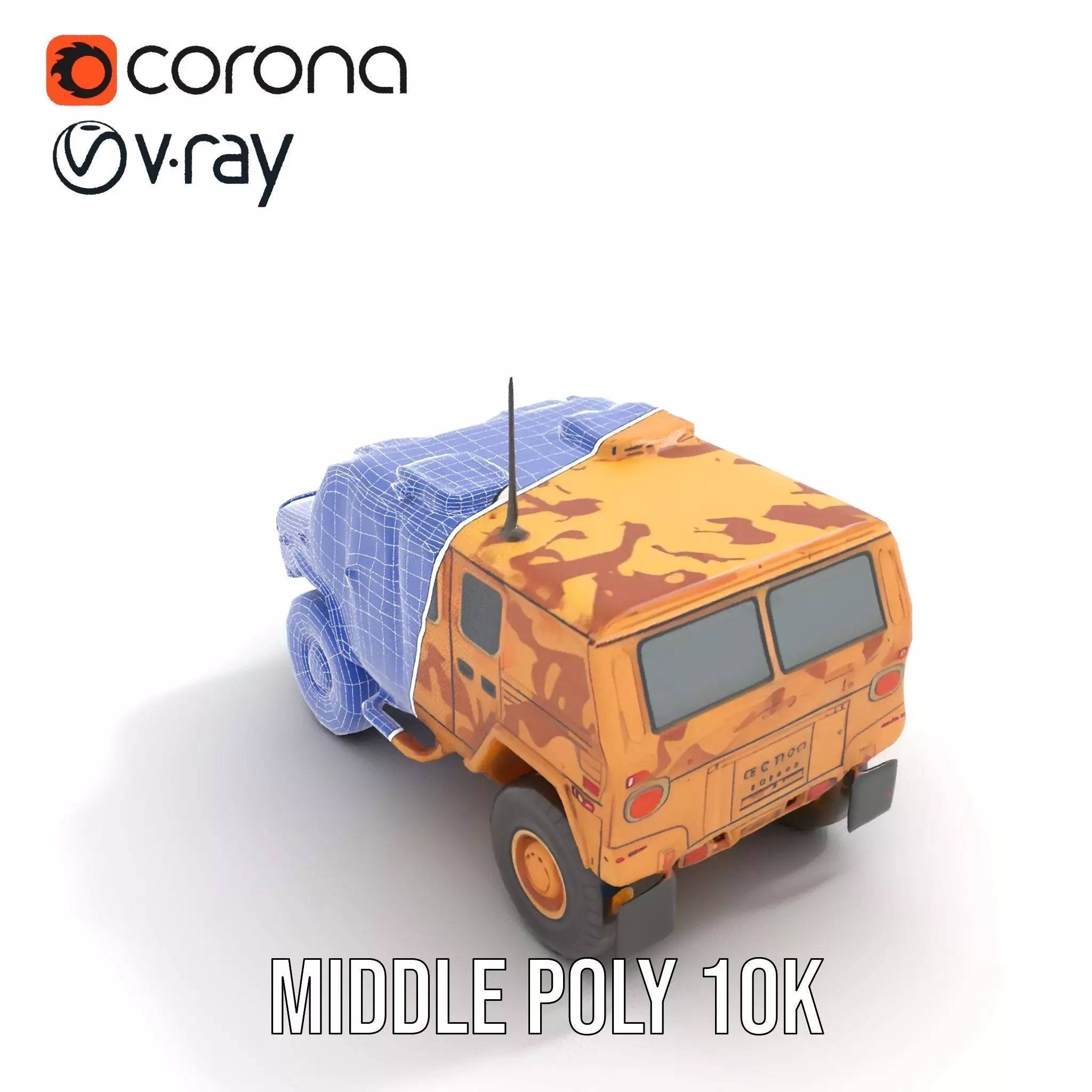 Desert Camouflage Armored Vehicle model pack Low-poly 3D model_14