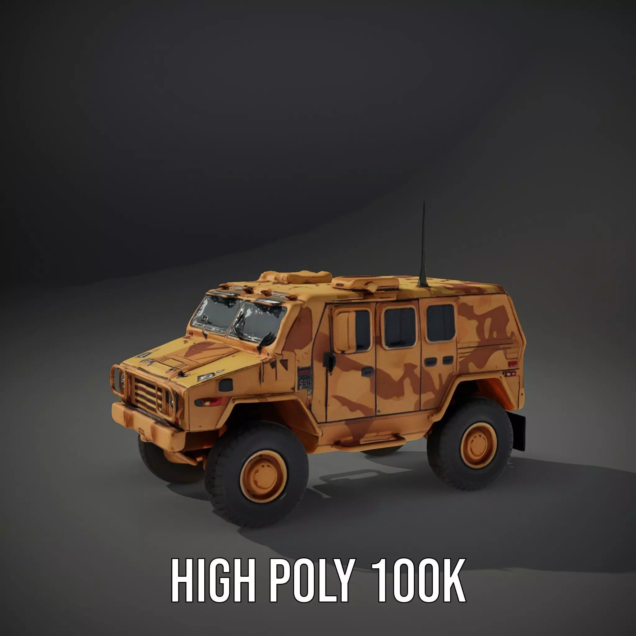 Desert Camouflage Armored Vehicle model pack Low-poly 3D model_11