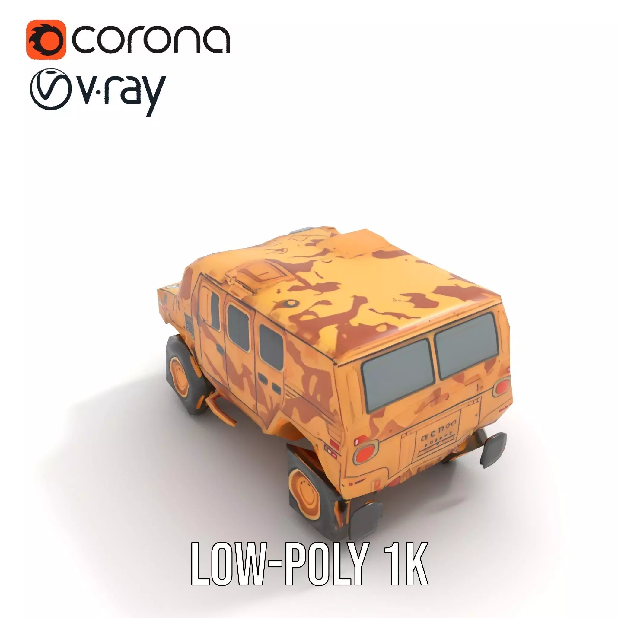 Desert Camouflage Armored Vehicle model pack Low-poly 3D model_8