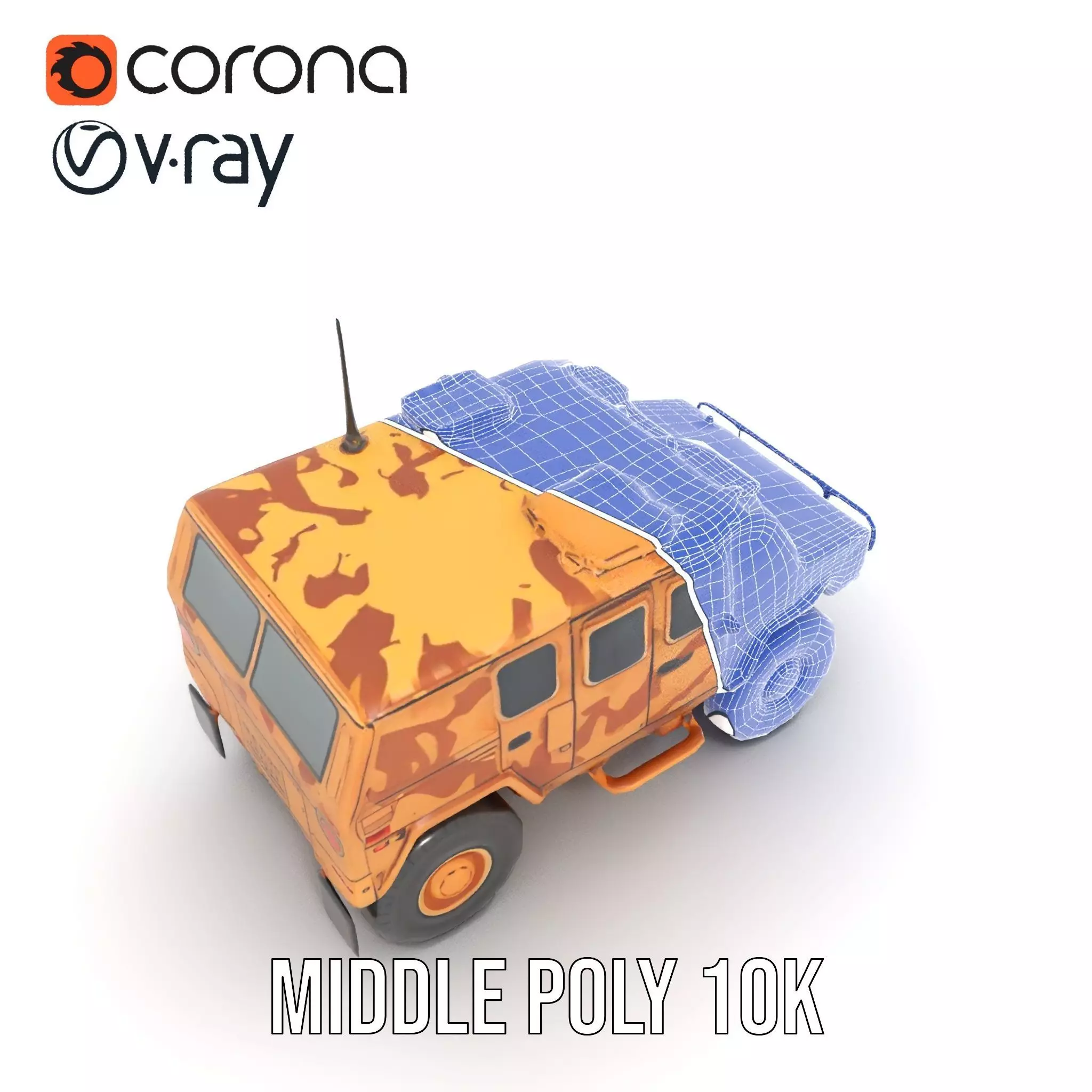 Desert Camouflage Armored Vehicle model pack Low-poly 3D model_31