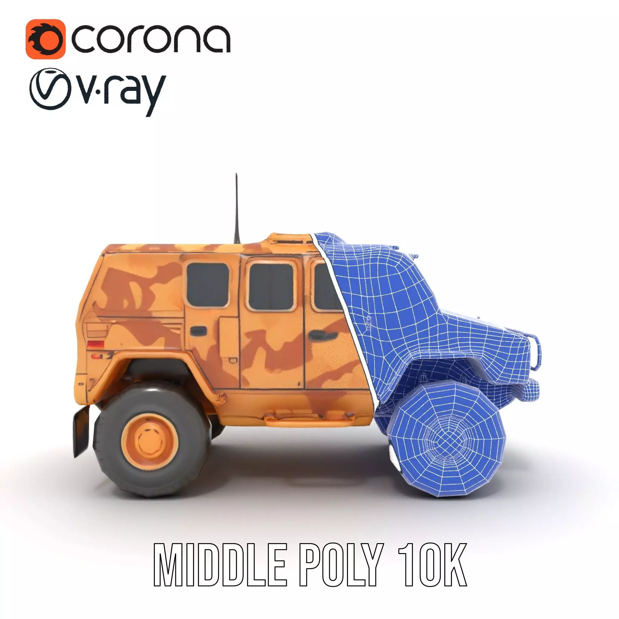 Desert Camouflage Armored Vehicle model pack Low-poly 3D model_28