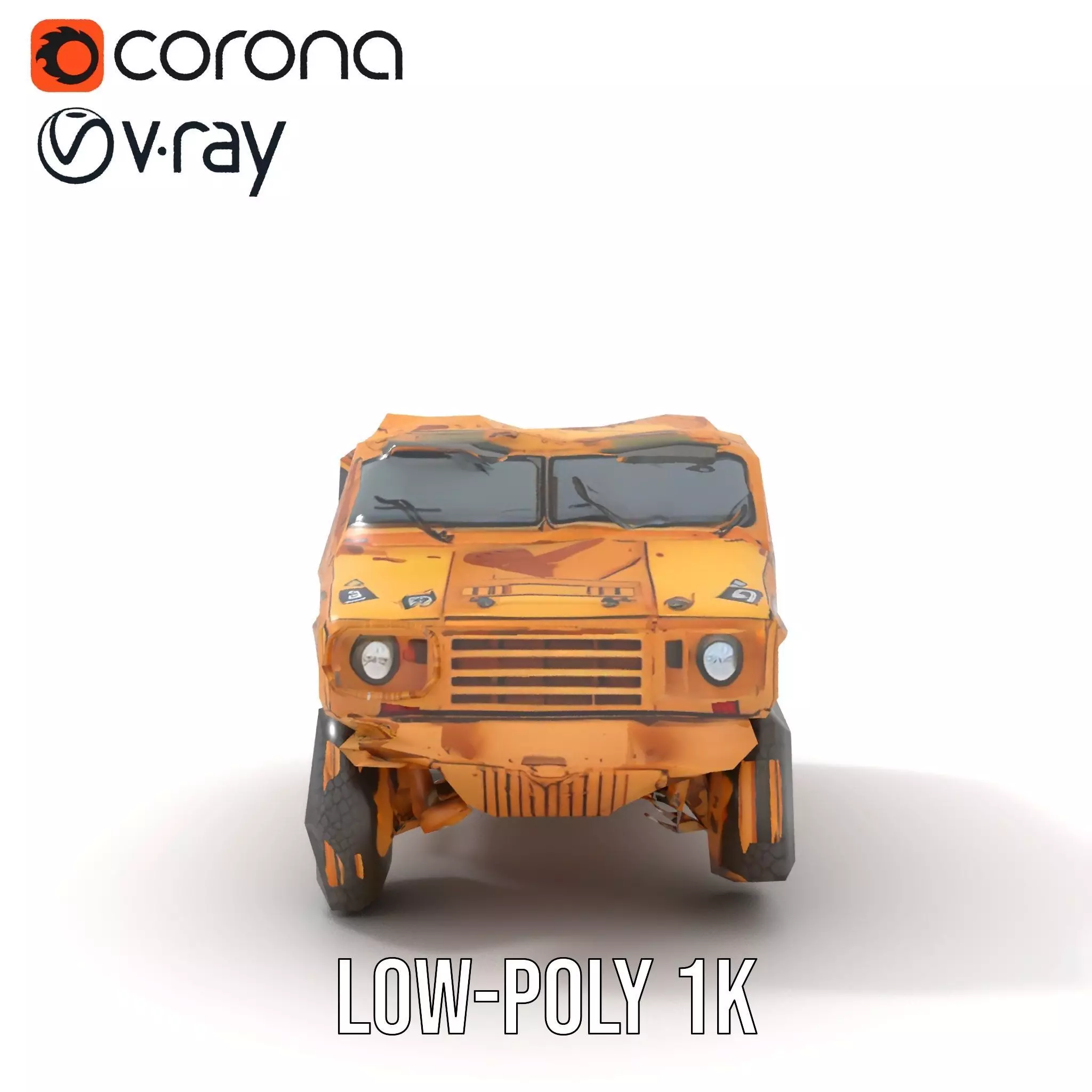 Desert Camouflage Armored Vehicle model pack Low-poly 3D model_10