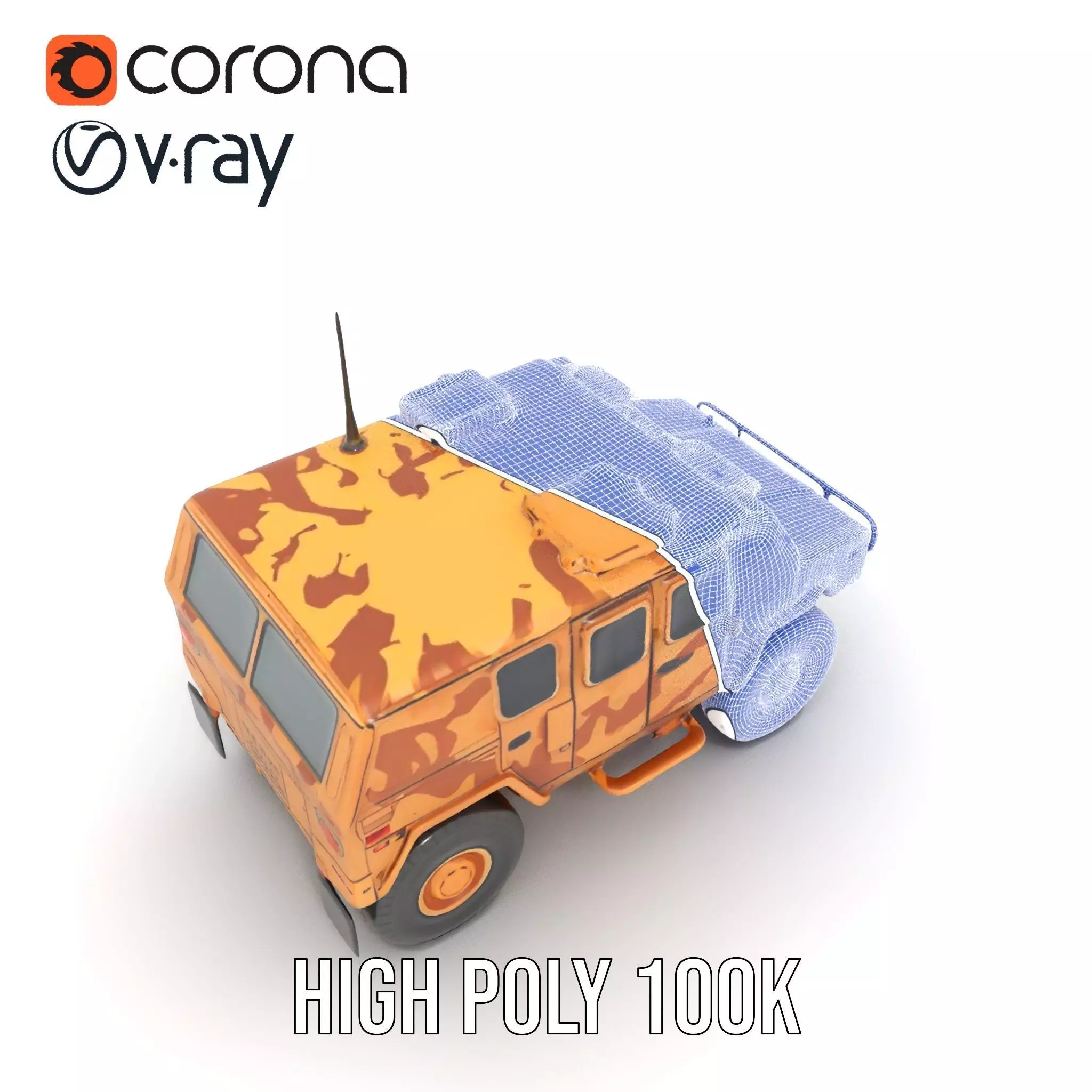 Desert Camouflage Armored Vehicle model pack Low-poly 3D model_27