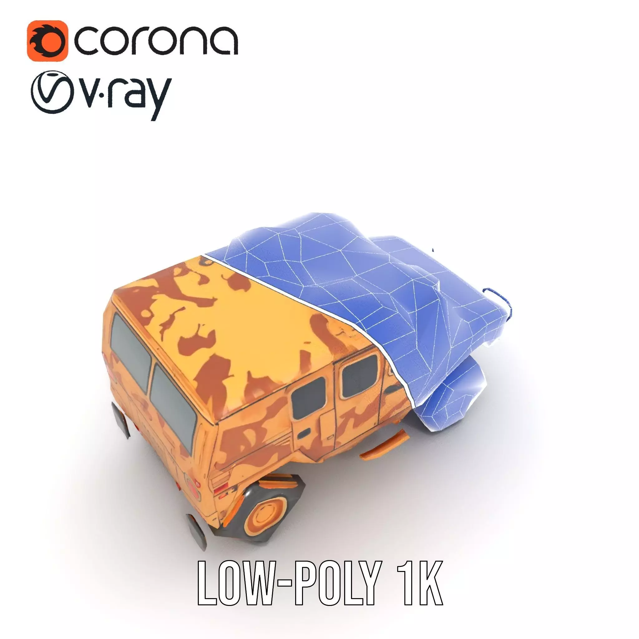 Desert Camouflage Armored Vehicle model pack Low-poly 3D model_15