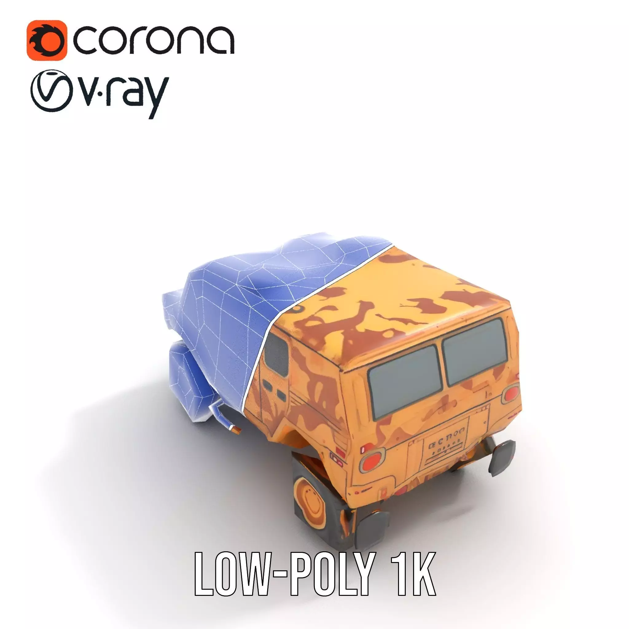 Desert Camouflage Armored Vehicle model pack Low-poly 3D model_29