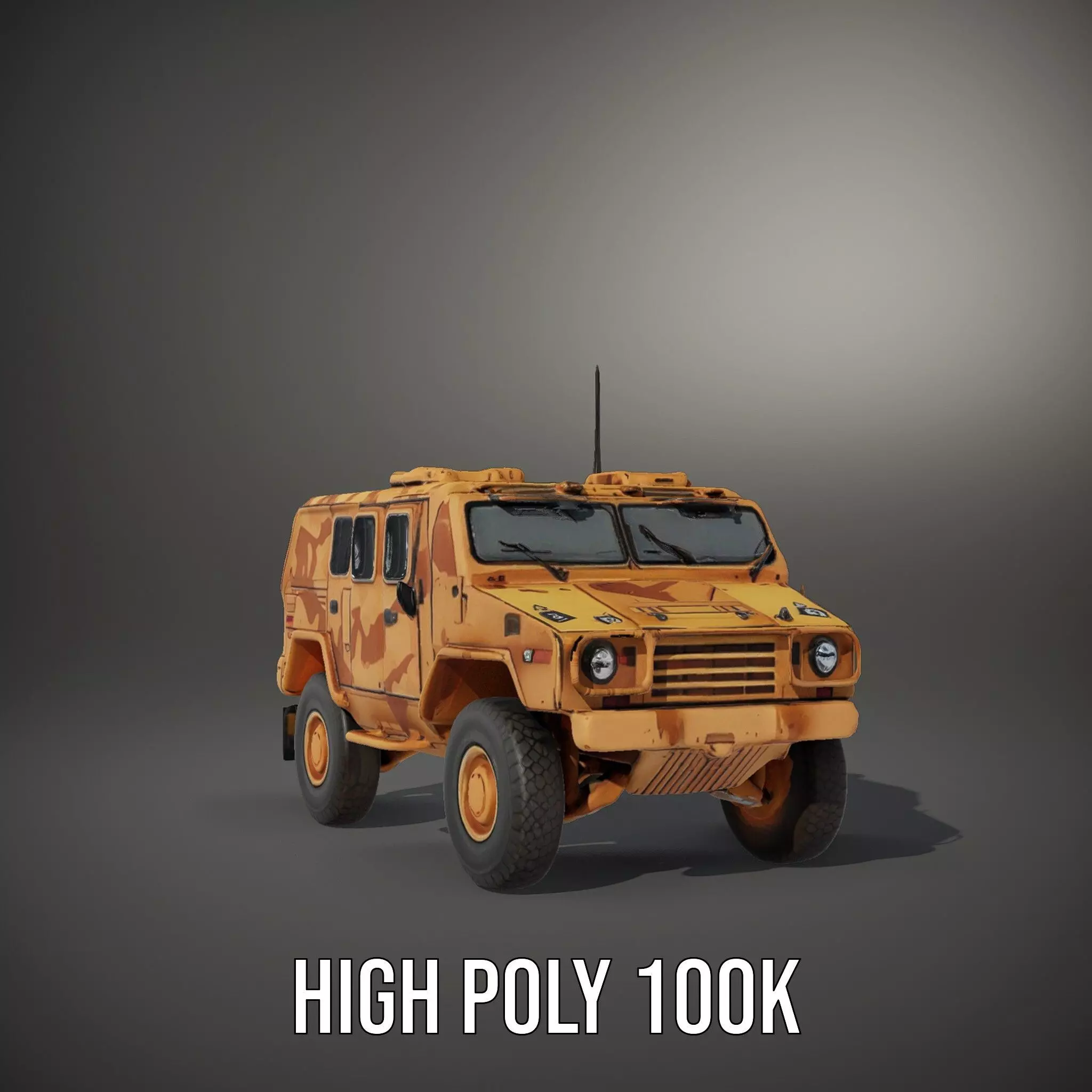 Desert Camouflage Armored Vehicle model pack Low-poly 3D model_9
