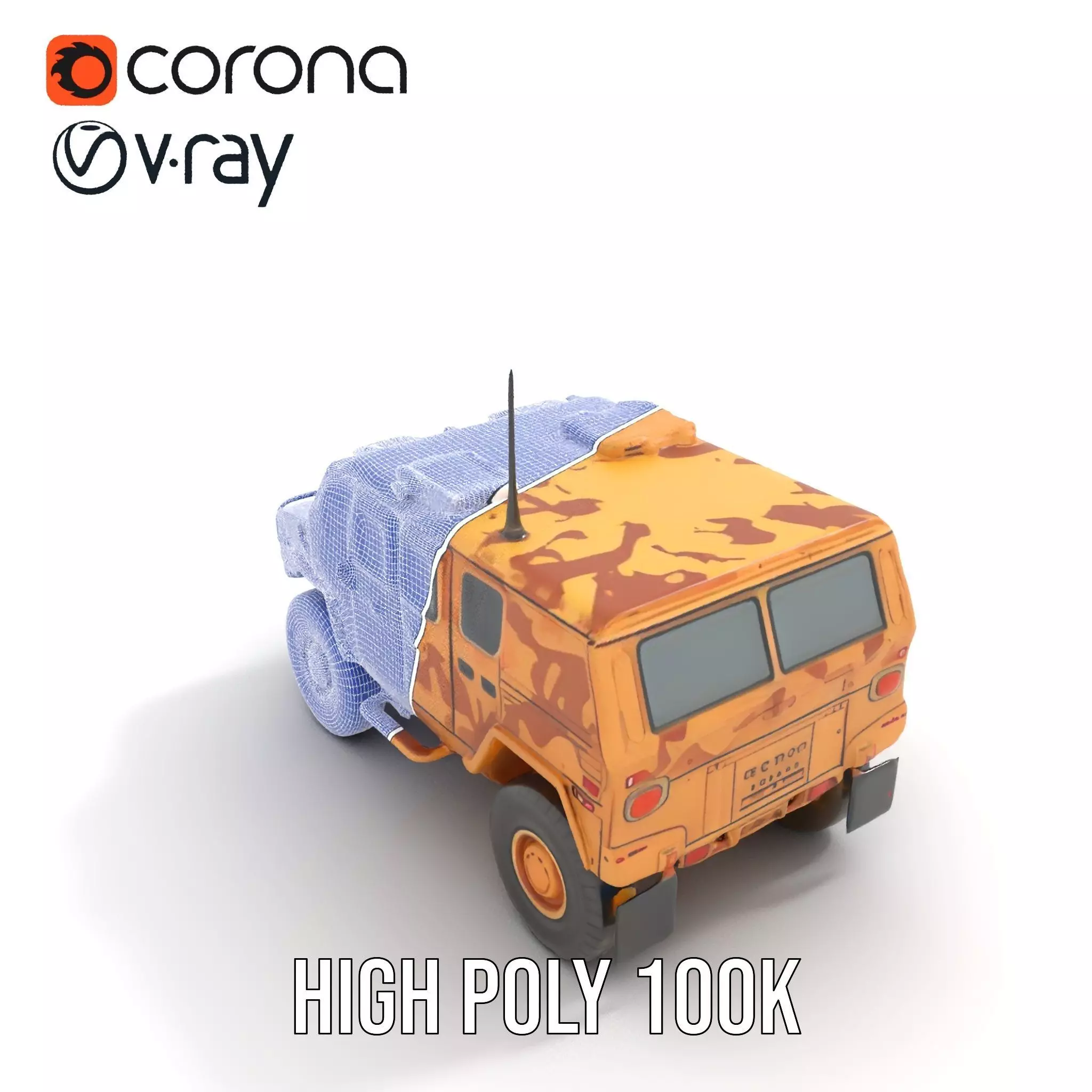 Desert Camouflage Armored Vehicle model pack Low-poly 3D model_33