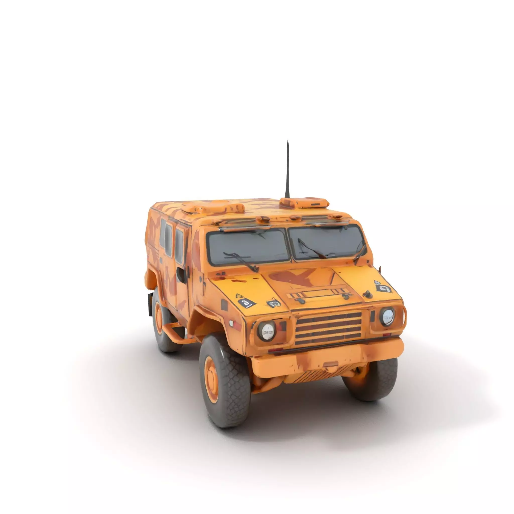 Desert Camouflage Armored Vehicle model pack Low-poly 3D model_0