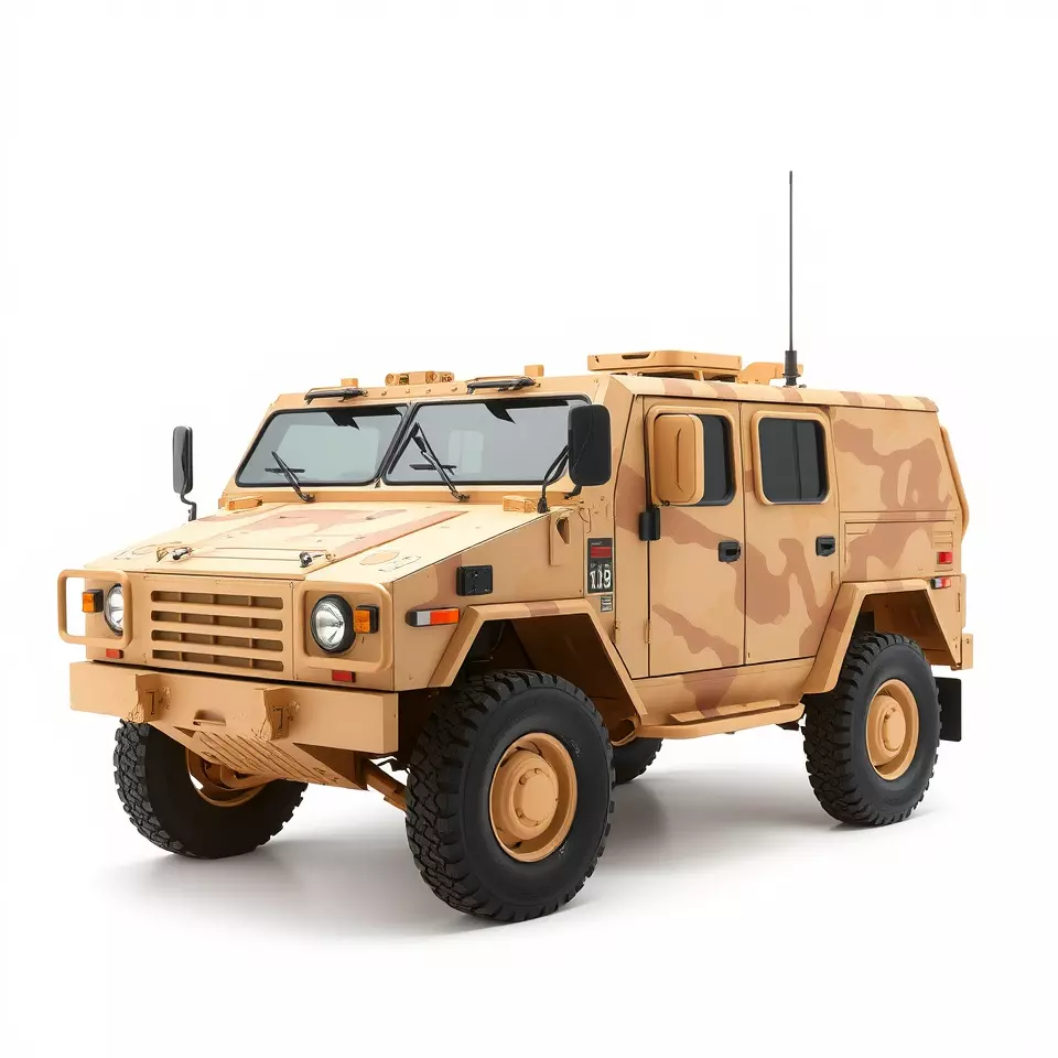 Desert Camouflage Armored Vehicle model pack Low-poly 3D model_3