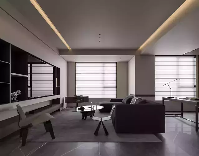 modern living and dining room interior 