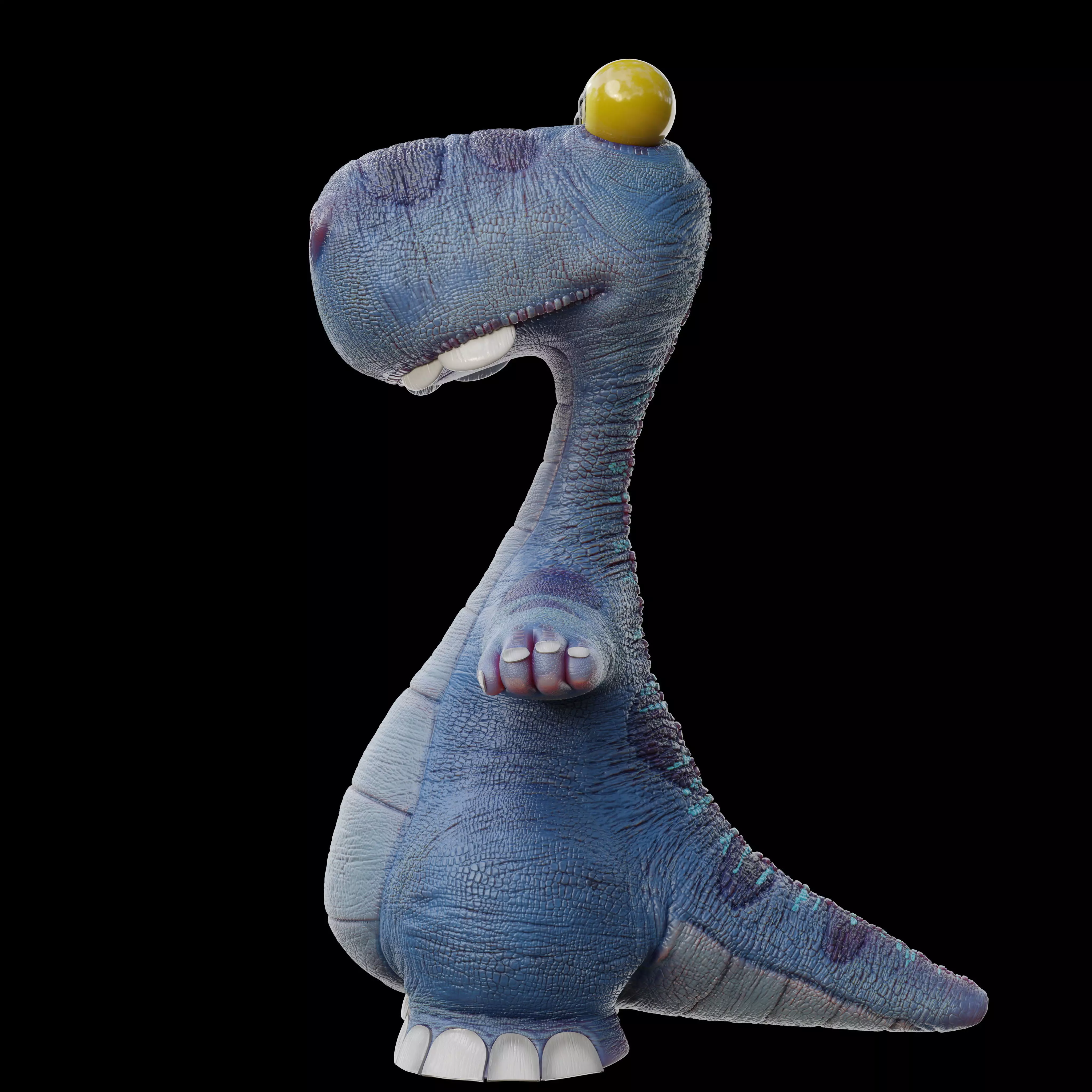 Cute cartoon dinosaur 3D model_4