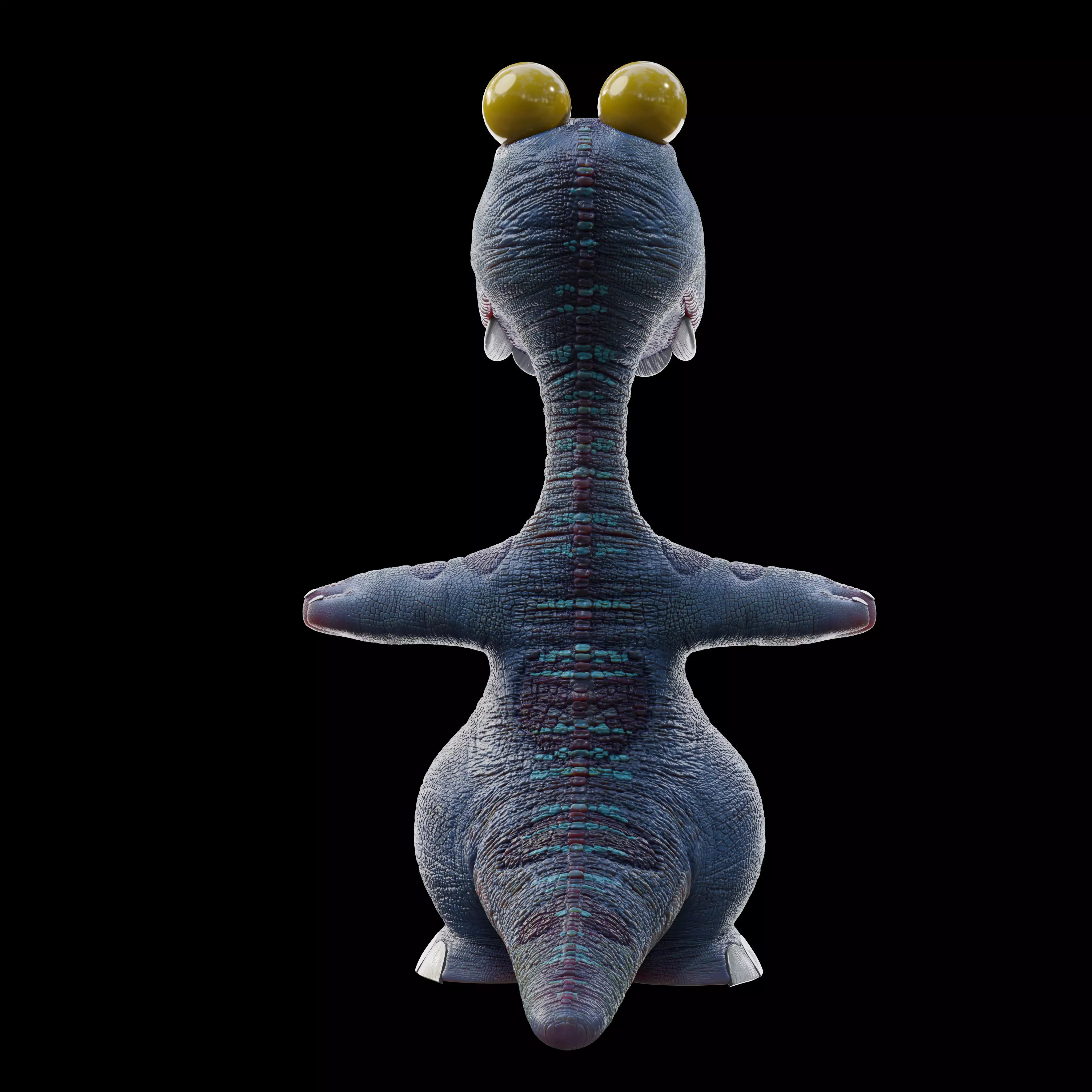 Cute cartoon dinosaur 3D model_2