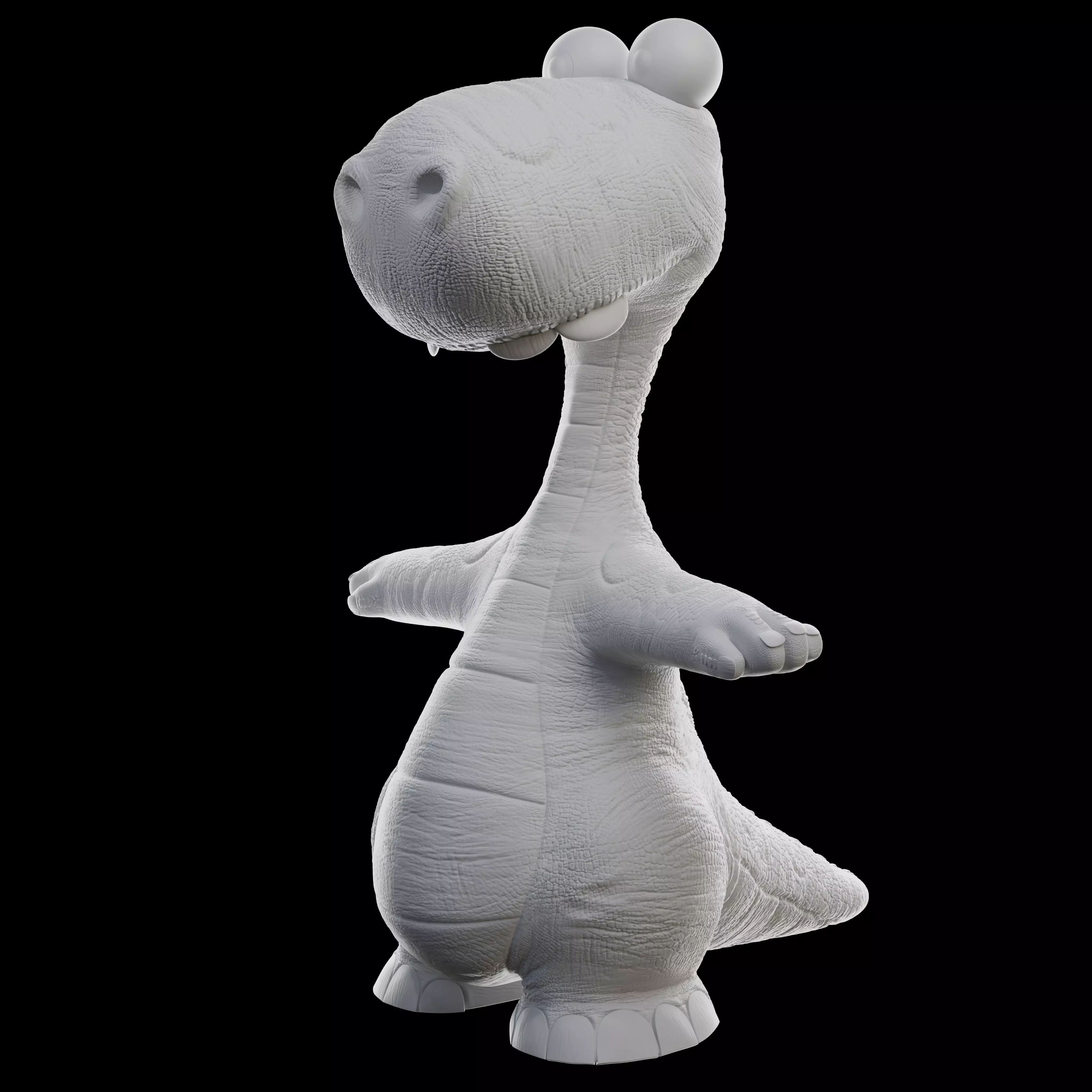 Cute cartoon dinosaur 3D model_3