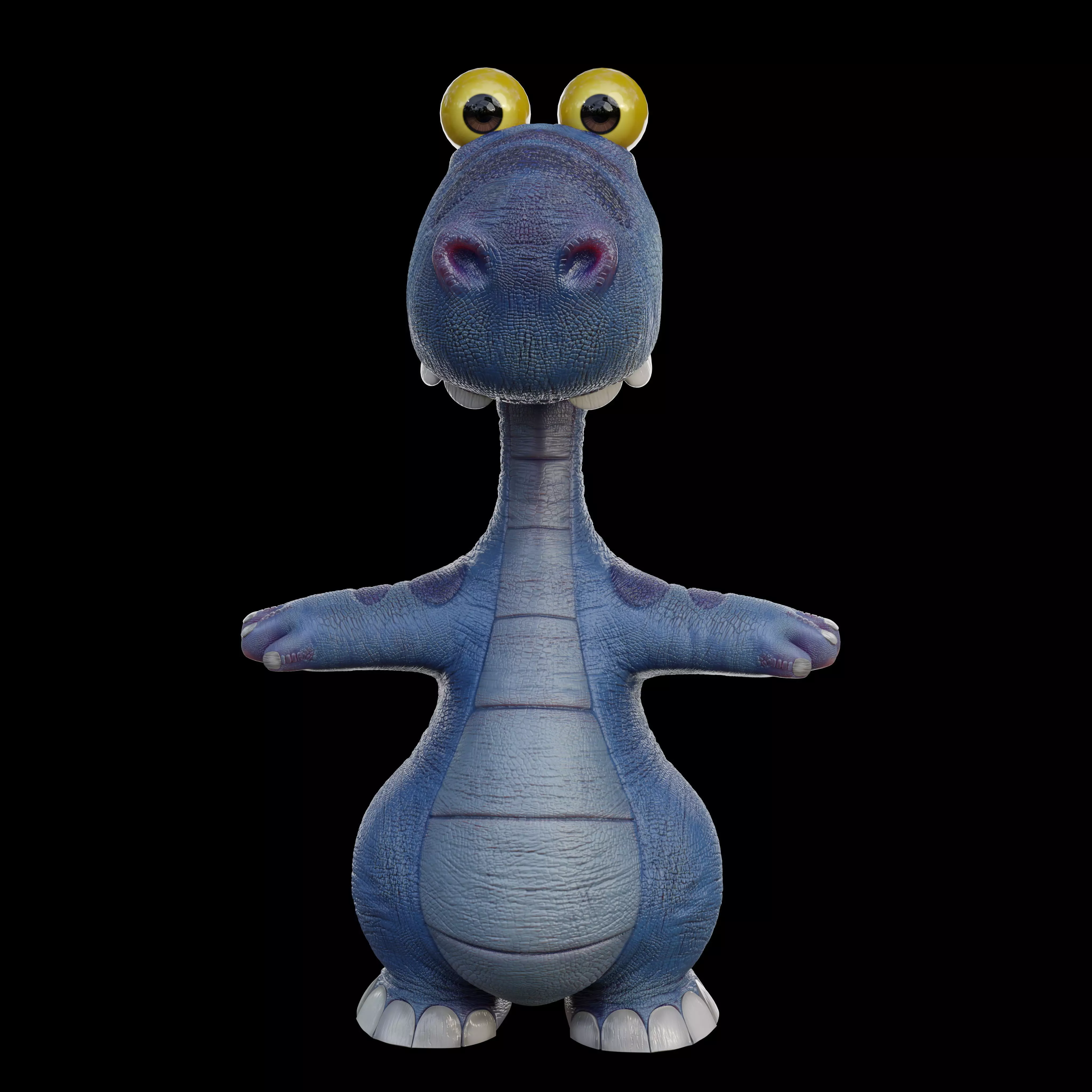 Cute cartoon dinosaur 3D model_5