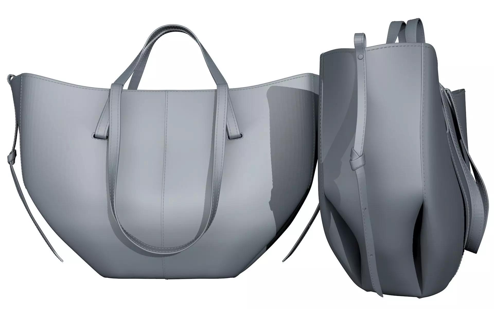 Handbag Camel tote with stitches  3D print model_7